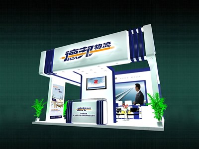 36平米展臺設(shè)計制作：三面開口/現(xiàn)代/木質(zhì)結(jié)構(gòu)/白色，為交通物流展展商而作（免費使用）