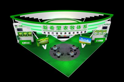 225平米展臺設(shè)計制作：三面開口/現(xiàn)代/木質(zhì)結(jié)構(gòu)/白色，為綜合展展商而作（免費使用）