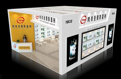 72平米展臺(tái)設(shè)計(jì)制作：一面開口/現(xiàn)代/木質(zhì)結(jié)構(gòu)/白色，為工藝品展展商而作（免費(fèi)使用）