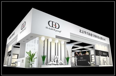 208平米展臺(tái)設(shè)計(jì)制作：二面開口/現(xiàn)代/木質(zhì)結(jié)構(gòu)/白色，為服裝展展商而作（免費(fèi)使用）