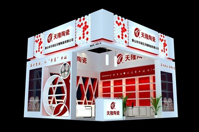 36平米展臺(tái)設(shè)計(jì)制作：二面開(kāi)口/現(xiàn)代/木質(zhì)結(jié)構(gòu)/紅色，為工藝品展展商而作（免費(fèi)使用）