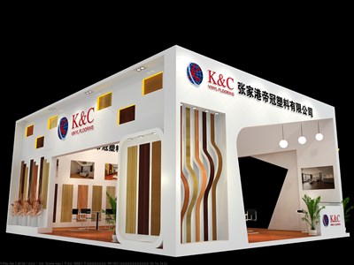 80平米展臺(tái)設(shè)計(jì)制作：三面開(kāi)口/現(xiàn)代/木質(zhì)結(jié)構(gòu)/白色，為建材展展商而作（免費(fèi)使用）