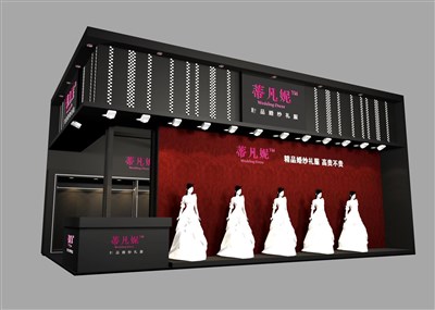 60平米展臺設計制作：二面開口/現(xiàn)代/木質結構/黑色，為婚博會展商而作（免費使用）