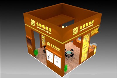 36平米展臺(tái)設(shè)計(jì)制作：四面開(kāi)口/現(xiàn)代/木質(zhì)結(jié)構(gòu)/黃色，為珠寶展展商而作（免費(fèi)使用）