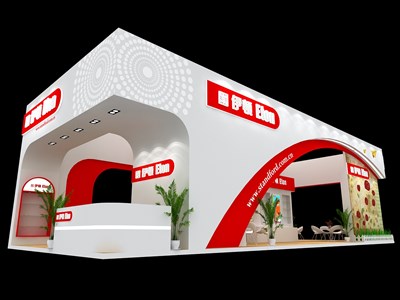 90平米展臺設(shè)計制作：四面開口/現(xiàn)代/木質(zhì)結(jié)構(gòu)/白色，為文具圖書展展商而作（免費使用）
