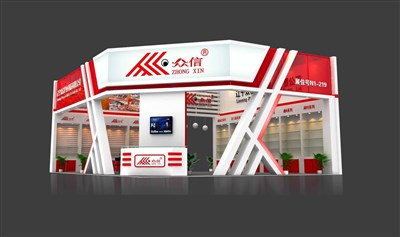 108平米展臺設(shè)計制作：二面開口/現(xiàn)代/木質(zhì)結(jié)構(gòu)/紅色，為釣具展展商而作（免費使用）