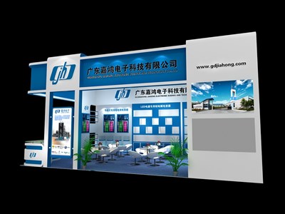 54平米展臺設(shè)計制作：二面開口/現(xiàn)代/木質(zhì)結(jié)構(gòu)/藍(lán)色，為照明展展商而作（免費使用）