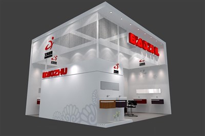 36平米展臺設計制作：二面開口/現(xiàn)代/木質結構/白色，為衛(wèi)浴展展商而作（免費使用）