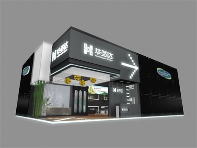 145平米展臺設(shè)計制作：二面開口/現(xiàn)代/木質(zhì)結(jié)構(gòu)/灰色，為紡織展展商而作（免費(fèi)使用）