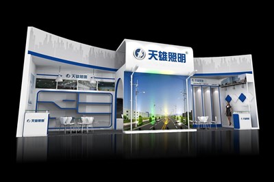 36平米展臺設(shè)計(jì)制作：一面開口/現(xiàn)代/木質(zhì)結(jié)構(gòu)/白色，為照明展展商而作（免費(fèi)使用）