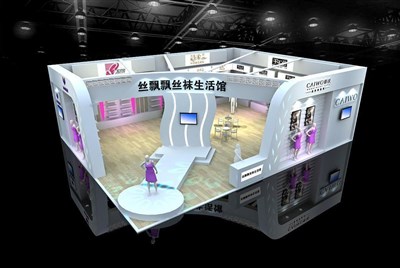 130平米展臺設(shè)計制作：二面開口/前衛(wèi)/木質(zhì)結(jié)構(gòu)/白色，為服裝展展商而作（免費使用）