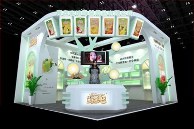 42平米展臺設計制作：二面開口/現(xiàn)代/木質結構/白色，為嬰幼展展商而作（免費使用）