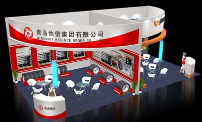 72平米展臺設(shè)計制作：二面開口/前衛(wèi)/木質(zhì)結(jié)構(gòu)/紅色，為汽配展展商而作（免費(fèi)使用）