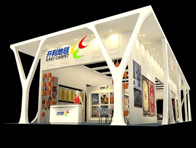 225平米展臺設(shè)計制作：二面開口/現(xiàn)代/木質(zhì)結(jié)構(gòu)/米色，為紡織展展商而作（免費使用）