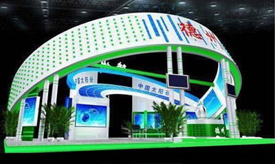 150平米展臺設計制作：四面開口/前衛(wèi)/木質結構/綠色，為成就招商展展商而作（免費使用）