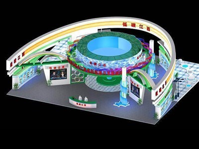 780平米展臺設計制作：二面開口/前衛(wèi)/木質(zhì)結(jié)構(gòu)/彩色，為成就招商展展商而作（免費使用）
