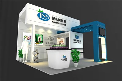 36平米展臺設(shè)計制作：三面開口/現(xiàn)代/木質(zhì)結(jié)構(gòu)/白色，為文具圖書展展商而作（免費使用）