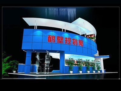 72平米展臺設(shè)計制作：四面開口/前衛(wèi)/木質(zhì)結(jié)構(gòu)/藍(lán)色，為成就招商展展商而作（免費使用）