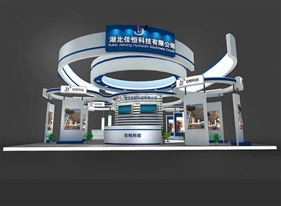 144平米展臺設計制作：四面開口/現(xiàn)代/木質(zhì)結(jié)構(gòu)/藍色，為汽配展展商而作（免費使用）