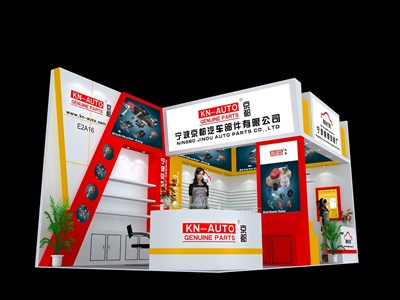 36平米展臺設(shè)計(jì)制作：二面開口/現(xiàn)代/木質(zhì)結(jié)構(gòu)/白色，為汽配展展商而作（免費(fèi)使用）