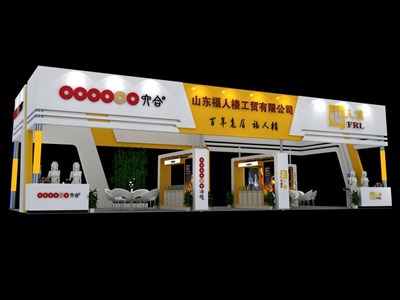 90平米展臺(tái)設(shè)計(jì)制作：四面開口/現(xiàn)代/木質(zhì)結(jié)構(gòu)/彩色，為美博會(huì)展商而作（免費(fèi)使用）