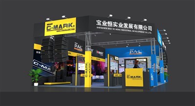 135平米展臺設計制作：二面開口/現(xiàn)代/桁架結構/黑色，為家電展展商而作（免費使用）