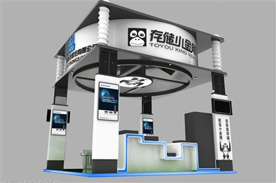 36平米展臺(tái)設(shè)計(jì)制作：四面開口/現(xiàn)代/木質(zhì)結(jié)構(gòu)/黑色，為家電展展商而作（免費(fèi)使用）