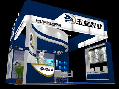 36平米展臺設(shè)計制作：三面開口/現(xiàn)代/木質(zhì)結(jié)構(gòu)/藍(lán)色，為汽配展展商而作（免費(fèi)使用）