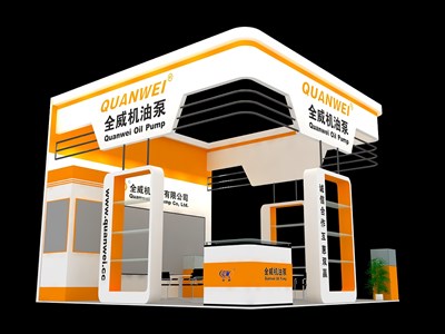 36平米展臺設(shè)計(jì)制作：三面開口/現(xiàn)代/木質(zhì)結(jié)構(gòu)/橙色，為汽配展展商而作（免費(fèi)使用）