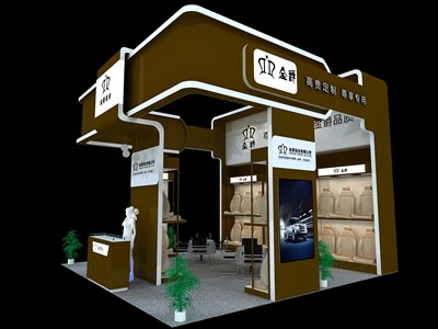 36平米展臺(tái)設(shè)計(jì)制作：三面開口/前衛(wèi)/木質(zhì)結(jié)構(gòu)/咖啡色，為汽配展展商而作（免費(fèi)使用）