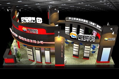 72平米展臺(tái)設(shè)計(jì)制作：四面開口/現(xiàn)代/木質(zhì)結(jié)構(gòu)/黑色，為家電展展商而作（免費(fèi)使用）
