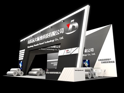 90平米展臺(tái)設(shè)計(jì)制作：三面開口/現(xiàn)代/木質(zhì)結(jié)構(gòu)/黑色，為汽配展展商而作（免費(fèi)使用）