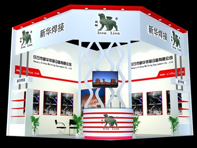 36平米展臺(tái)設(shè)計(jì)制作：二面開口/現(xiàn)代/木質(zhì)結(jié)構(gòu)/紅色，為汽配展展商而作（免費(fèi)使用）