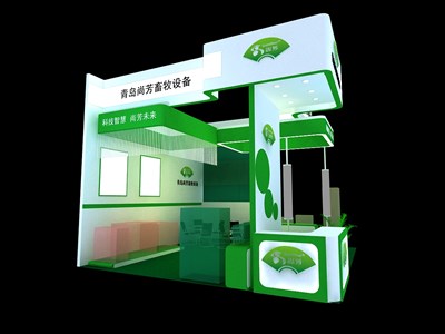 36平米展臺(tái)設(shè)計(jì)制作：三面開口/現(xiàn)代/木質(zhì)結(jié)構(gòu)/綠色，為汽配展展商而作（免費(fèi)使用）