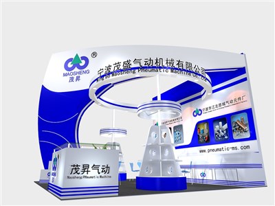 36平米展臺設(shè)計制作：三面開口/前衛(wèi)/木質(zhì)結(jié)構(gòu)/藍色，為汽配展展商而作（免費使用）