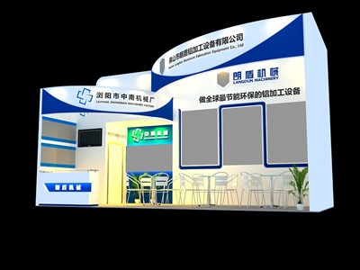 24平米展臺(tái)設(shè)計(jì)制作：一面開口/前衛(wèi)/木質(zhì)結(jié)構(gòu)/藍(lán)色，為汽配展展商而作（免費(fèi)使用）