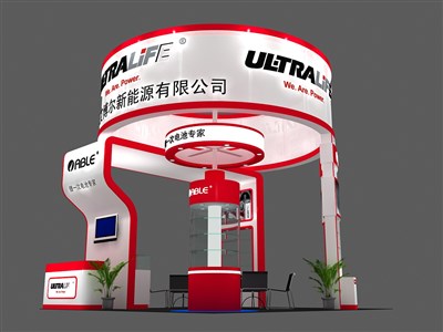36平米展臺設(shè)計制作：四面開口/前衛(wèi)/木質(zhì)結(jié)構(gòu)/紅色，為電子展展商而作（免費使用）