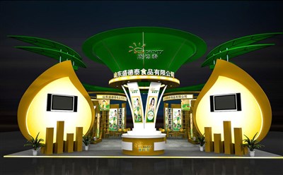 144平米展臺(tái)設(shè)計(jì)制作：四面開(kāi)口/卡通/木質(zhì)結(jié)構(gòu)/彩色，為茶博會(huì)展商而作（免費(fèi)使用）