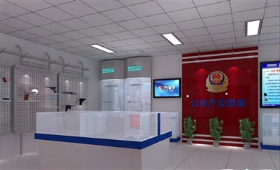59.5平米展廳設(shè)計(jì)制作：現(xiàn)代/白色，產(chǎn)品類(lèi)展廳-公安廳反抗展廳（免費(fèi)使用）