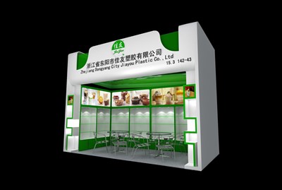 18平米展臺設(shè)計制作：一面開口/現(xiàn)代/木質(zhì)結(jié)構(gòu)/白色，為綜合展展商而作（免費使用）