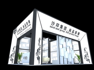 54平米展臺(tái)設(shè)計(jì)制作：二面開口/現(xiàn)代/木質(zhì)結(jié)構(gòu)/白色，為綜合展展商而作（免費(fèi)使用）