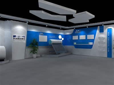 72平米展廳設(shè)計(jì)制作：前衛(wèi)/藍(lán)色，規(guī)劃類展廳-工業(yè)科技展廳（免費(fèi)使用）