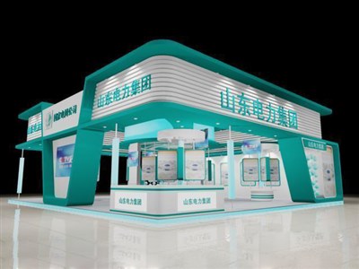 182平米展臺設(shè)計制作：三面開口/現(xiàn)代/木質(zhì)結(jié)構(gòu)/綠色，為綜合展展商而作（免費使用）