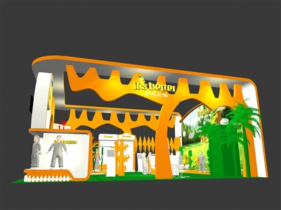 90平米展臺設(shè)計制作：三面開口/現(xiàn)代/木質(zhì)結(jié)構(gòu)/彩色，為嬰幼展展商而作（免費使用）