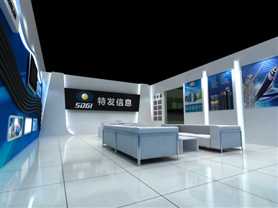 58.5平米展廳設(shè)計(jì)制作：前衛(wèi)/綠色，產(chǎn)品類展廳-S061特發(fā)信息展廳（免費(fèi)使用）