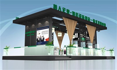 135平米展臺設計制作：二面開口/現(xiàn)代/木質(zhì)結(jié)構/黑色，為綜合展展商而作（免費使用）
