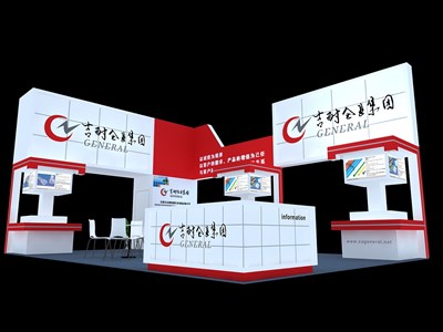 54平米展臺(tái)設(shè)計(jì)制作：四面開(kāi)口/前衛(wèi)/木質(zhì)結(jié)構(gòu)/紅色，為電子展展商而作（免費(fèi)使用）