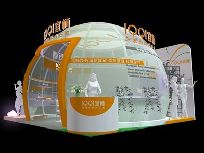 36平米展臺(tái)設(shè)計(jì)制作：一面開口/現(xiàn)代/型材結(jié)構(gòu)/白色，為嬰幼展展商而作（免費(fèi)使用）
