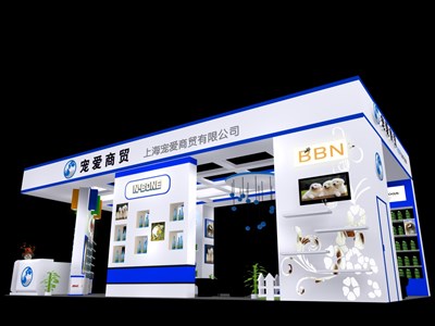 72平米展臺設計制作：一面開口/現(xiàn)代/木質結構/白色，為嬰幼展展商而作（免費使用）