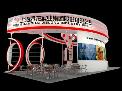 90平米展臺設(shè)計制作：三面開口/現(xiàn)代/木質(zhì)結(jié)構(gòu)/白色，為綜合展展商而作（免費使用）
